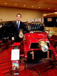 Governor Dan Malloy with a Connecticut-made Pope-Hartford
