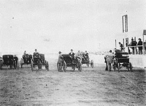 First U.S. auto race on a track at Narragansett Park, Cranston, RI September 1896