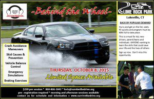 Read more about the article October 8th, 2015 Survive the Drive “Behind the Wheel” at Lime Rock Park